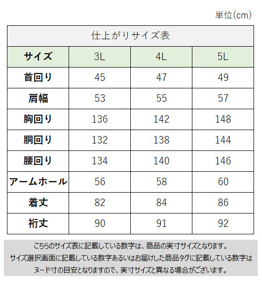 サイズチャート