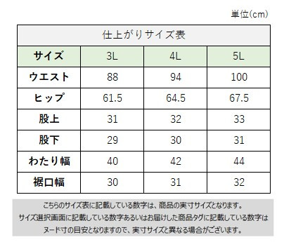 サイズチャート
