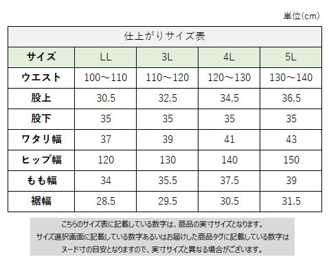 サイズチャート