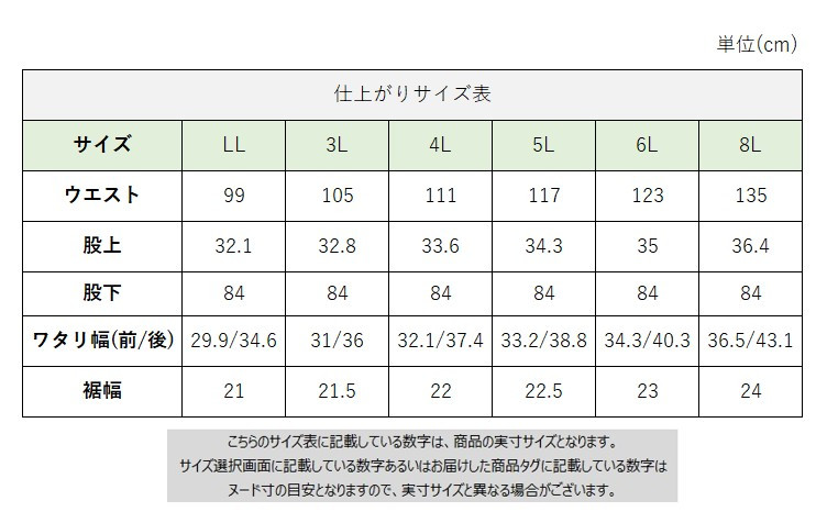 サイズチャート