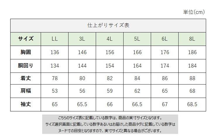 サイズチャート