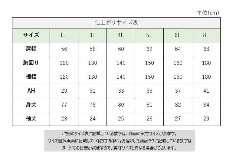サイズチャート
