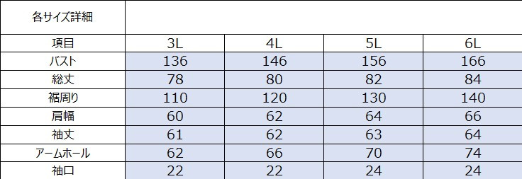 サイズチャート