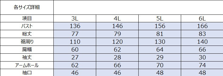 サイズチャート