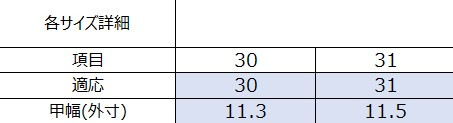 サイズチャート