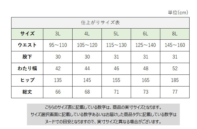 サイズチャート