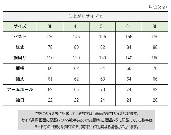 サイズチャート