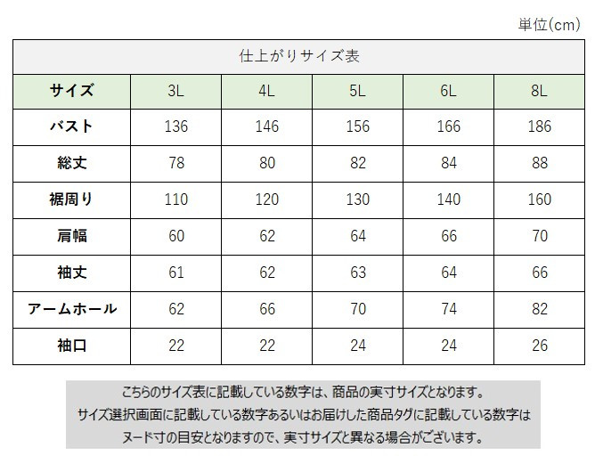 サイズチャート