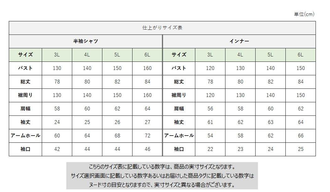 サイズチャート