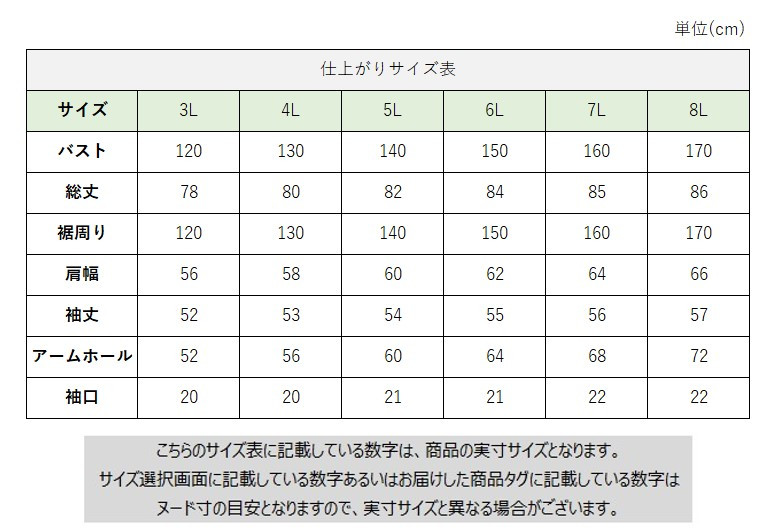 サイズチャート