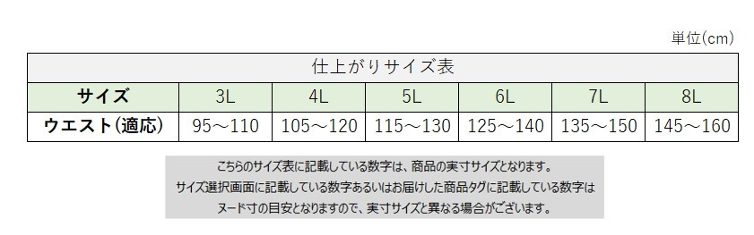 サイズチャート