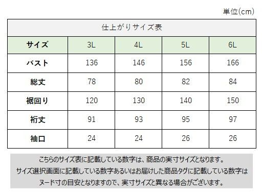 サイズチャート