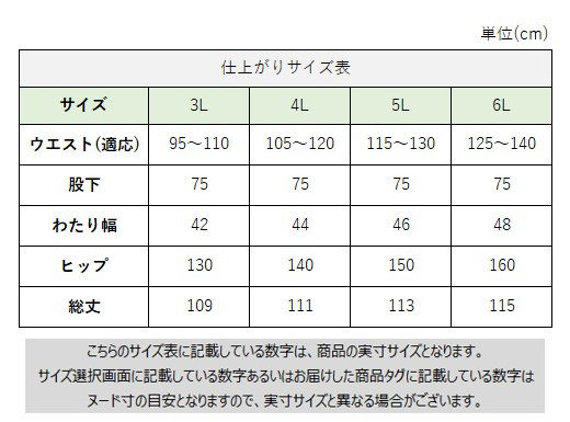 サイズチャート