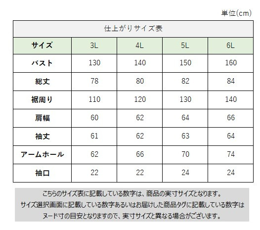 サイズチャート