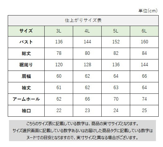 サイズチャート