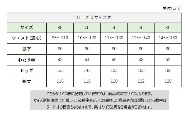 サイズチャート