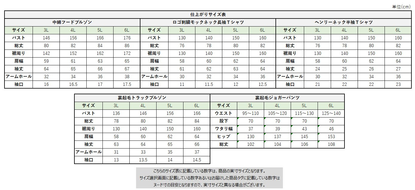サイズチャート