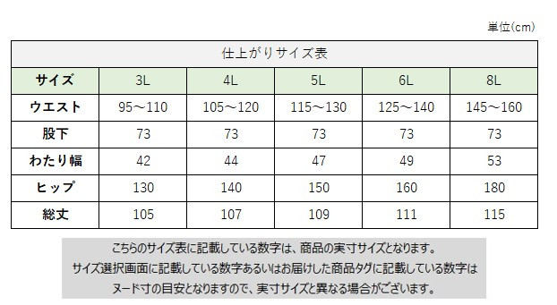 サイズチャート
