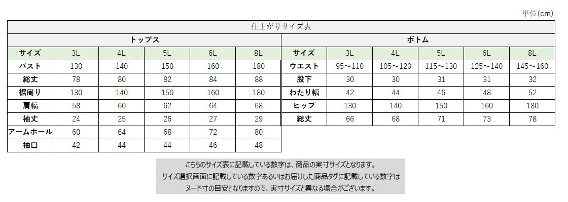 サイズチャート
