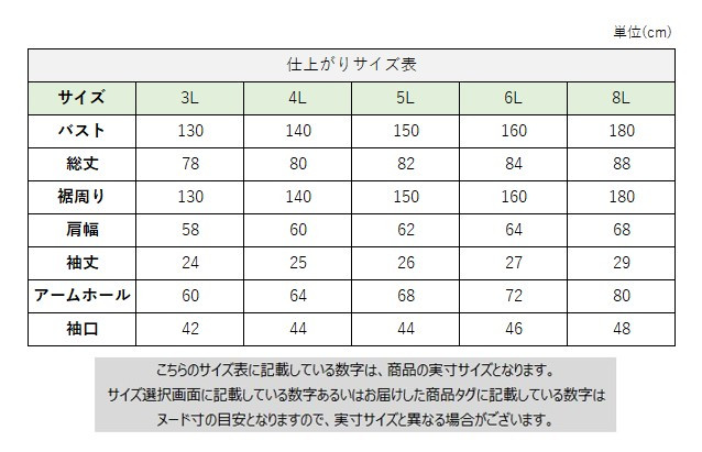 サイズチャート
