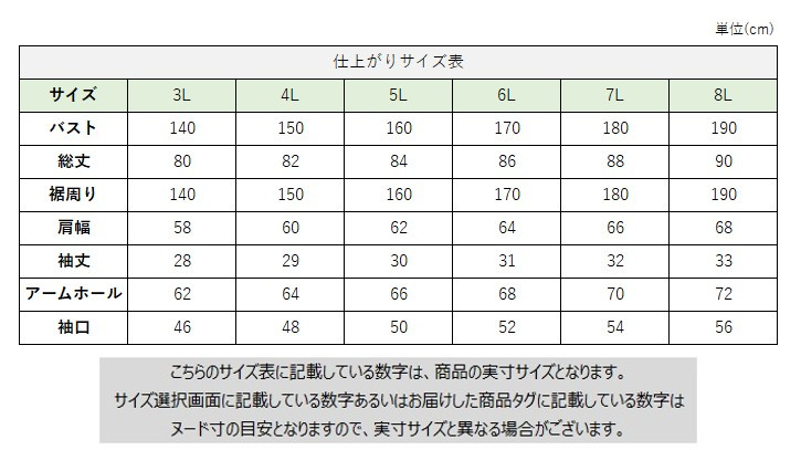 サイズチャート