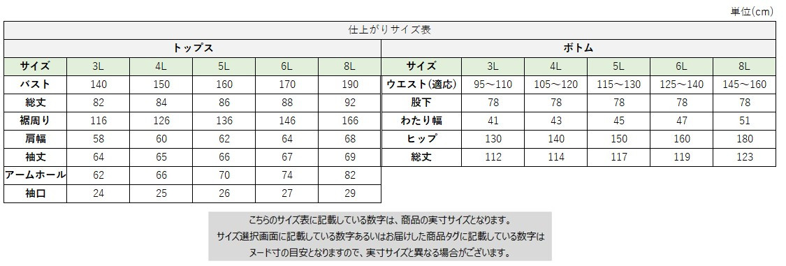 サイズチャート