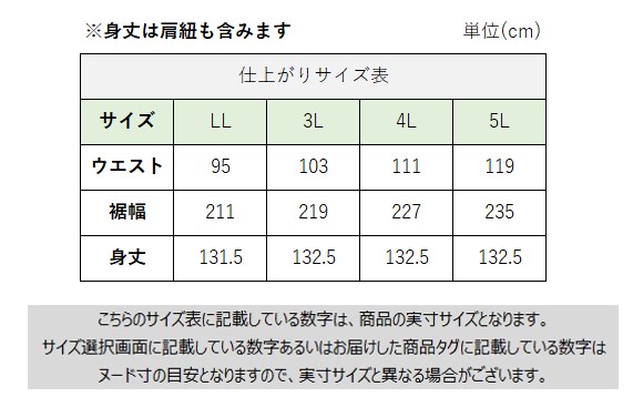 サイズチャート