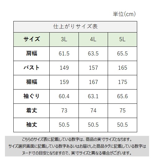 サイズチャート