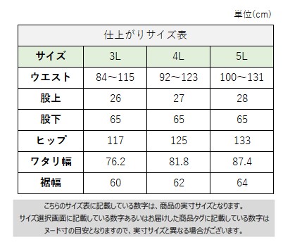 サイズチャート