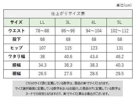 サイズチャート