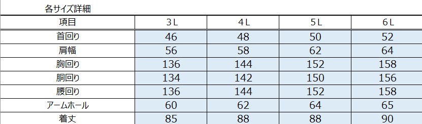 サイズチャート