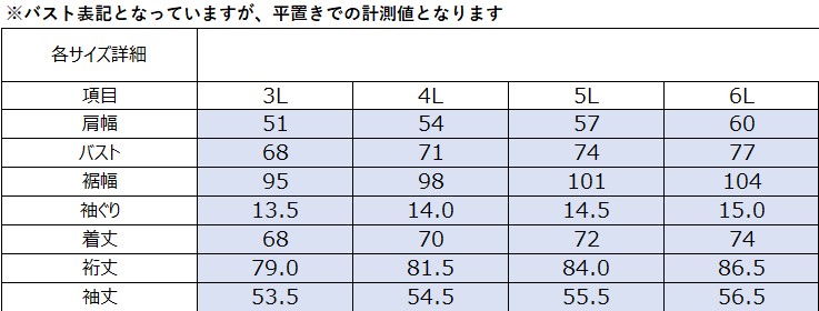 サイズチャート