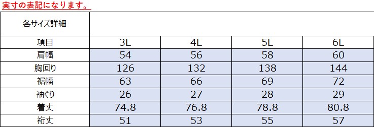 サイズチャート