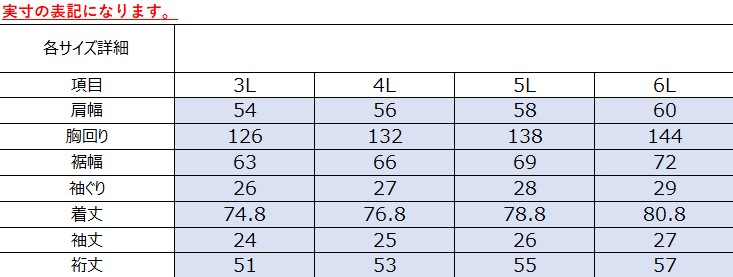 サイズチャート