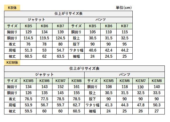 サイズチャート