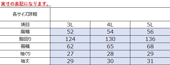 サイズチャート