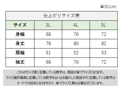 サイズチャート