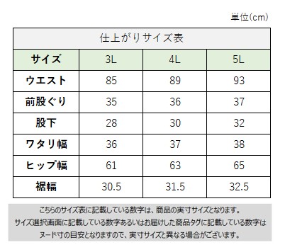 サイズチャート