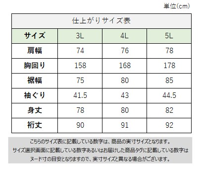 サイズチャート