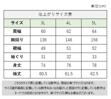 サイズチャート