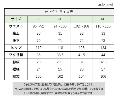 サイズチャート
