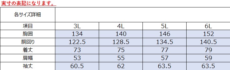 サイズチャート