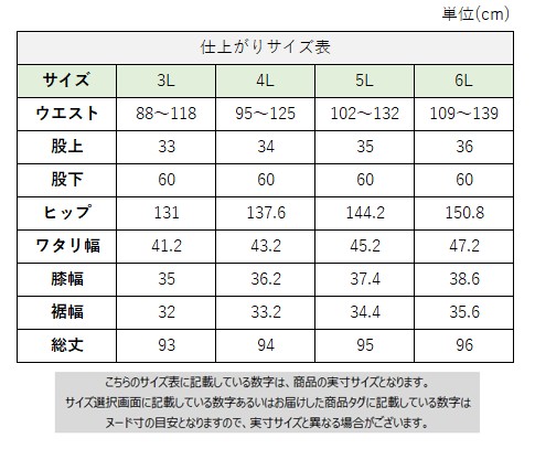 サイズチャート