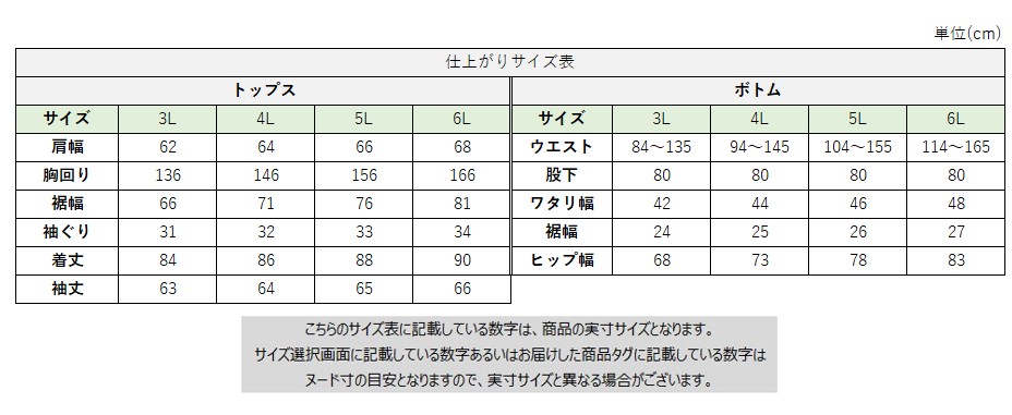 サイズチャート