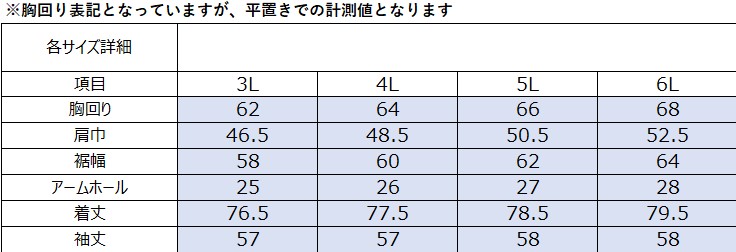 サイズチャート