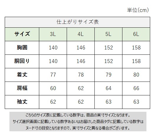 サイズチャート