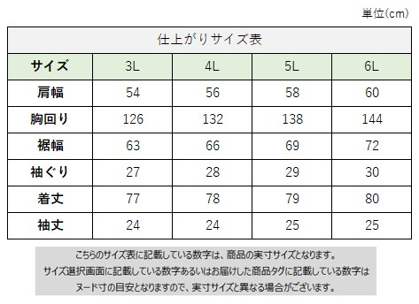 サイズチャート