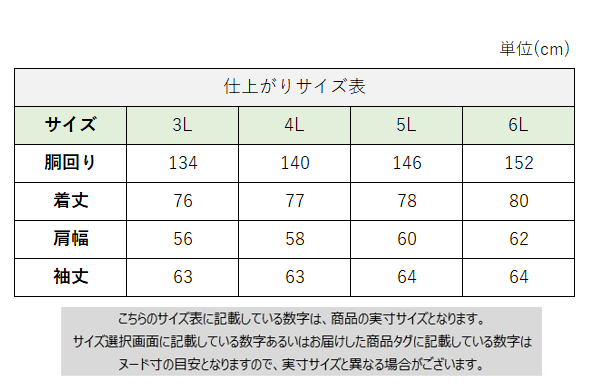 サイズチャート
