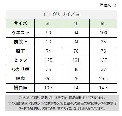 サイズチャート
