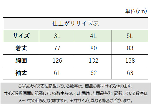 サイズチャート